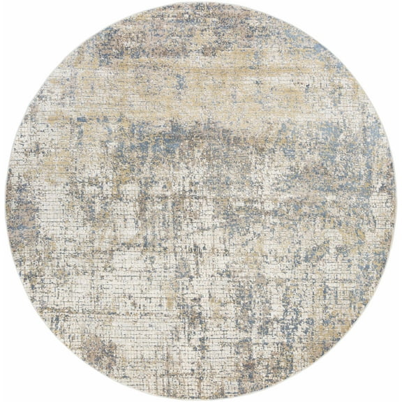 Hauteloom Watersmeet Living Room, Bedroom Area Rug - Modern - Brown, Blue - 6'7"-Round