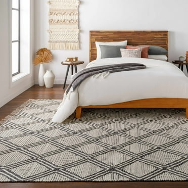 Hauteloom Wausa Living Room, Bedroom Area Rug - Bohemian, Transitional - Black, Cream - 2' x 3'