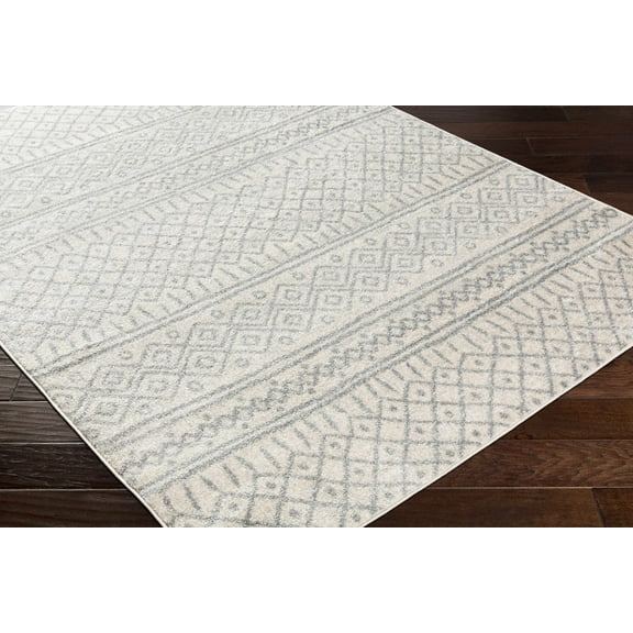 Hauteloom Winston Living Room, Bedroom Area Rug - Bohemian/Global - Medium Gray, Slate Blue, Cream - 8'10" x 12'