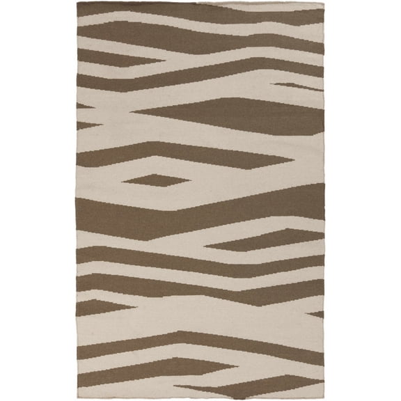 Hauteloom Wolford Wool Living Room, Bedroom Area Rug - Contemporary - Dark Red, Peach - 2' x 3'