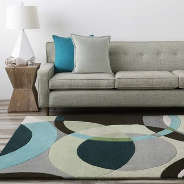 Hauteloom Wyocena Wool Living Room, Bedroom Area Rug - Contemporary - Gray, Medium Gray, Black - 18" Sample