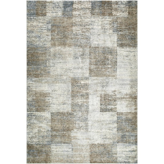 Hauteloom Xhosa Living Room, Bedroom Area Rug - Contemporary - High Pile - Peach, Light Gray, Gray - 2' x 2'11"