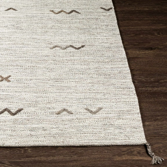 Hauteloom Yelm Wool Living Room, Bedroom Area Rug - Bohemian, Transitional - Light Gray, Light Brown - 2' x 3'