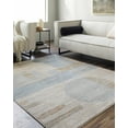 thumbnail image 1 of Hauteloom Yoite Living Room, Bedroom Area Rug - Contemporary - Tan, LightBeige, Blue - 18" Sample, 1 of 6