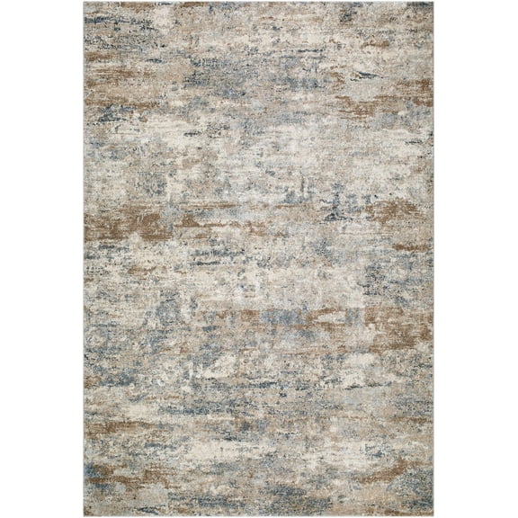 Hauteloom Yoshe Living Room, Bedroom Area Rug - Contemporary - High Pile - Beige, Light Gray, Gray - 5'3" x 7'