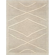 Hauteloom Yutu Wool Living Room, Bedroom Area Rug - Bohemian, Transitional - Beige, Cream, Charcoal - 2 x 3