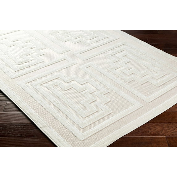 Hauteloom Yves Living Room, Bedroom Patio Outdoor Area Rug - Beige, Green, Brown - 9'2" x 12'