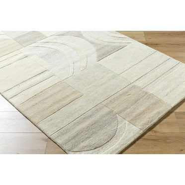 Hauteloom Zaila Wool Living Room, Bedroom Area Rug - Contemporary - Pearl, Light Silver, Warm Gray - 18" x 18" Sample