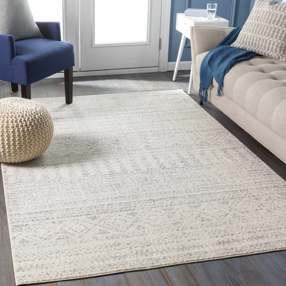 Hauteloom Zarephath Living Room, Bedroom Area Rug - Global - Gray, White - 2' x 3'
