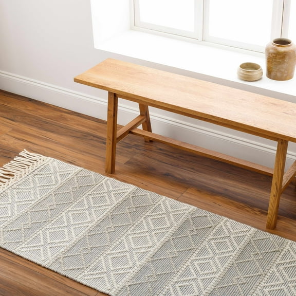 Hauteloom Zaza Wool Hallway, Kitchen Runner Rug - Beige, Brown, Gray - 2'3" x 7'6"