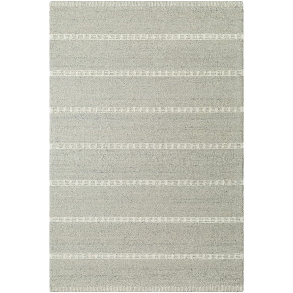 Hauteloom Zelda Wool Living Room, Bedroom Area Rug - Contemporary - Ash, Metallic Silver - 2' x 3'