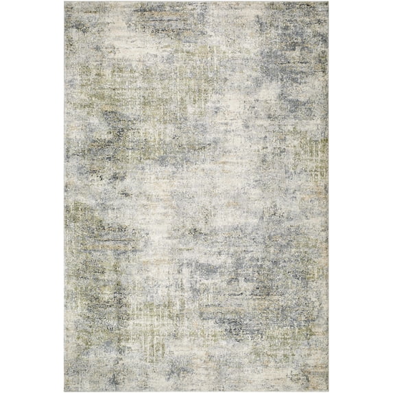Hauteloom Zetna Living Room, Bedroom Area Rug - Contemporary - High Pile - Peach, Light Gray, Gray - 2' x 2'11"