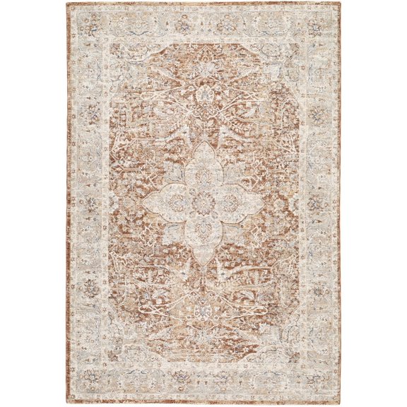 Hauteloom Zufan Living Room, Bedroom Area Rug - Traditional - Ivory, Beige, Tan - 7'10" x 10'2"
