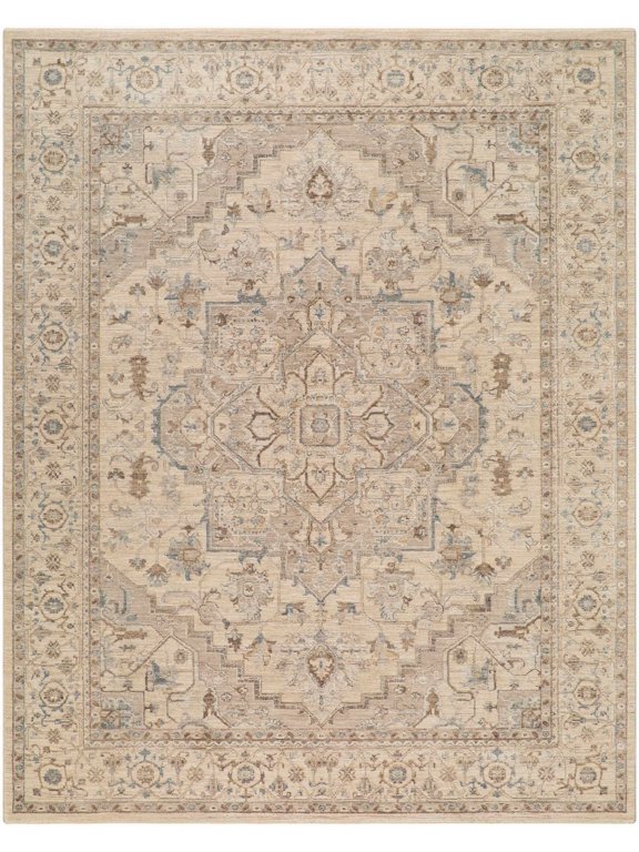 Zupap Living Room, Bedroom Area Rug - Traditional - Light Gray, Taupe, Medium Gray - 2' x 2'11"