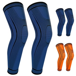 Hautllaif 2 Pack Full Leg Compression Sleeves for Men And Women Long Knee Brace Support for Basketball, Running, Workout, Cycling, Sport(BLUE,XL)