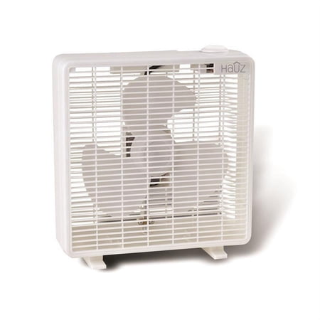 Hauz - 10 '' Square Fan, 3 Speed Control, Quiet Motor, White