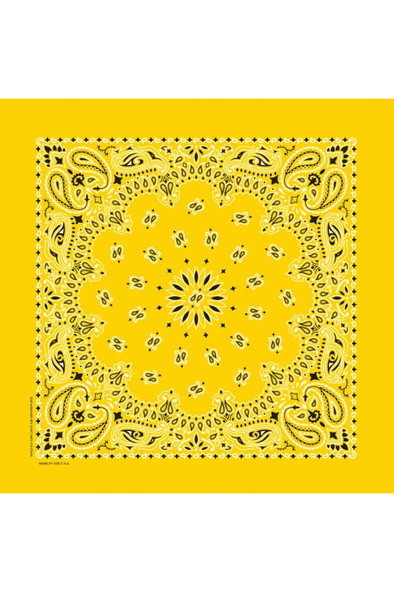 Hav-A-Hank Paisley Bandanna 22"X22"-Lemon