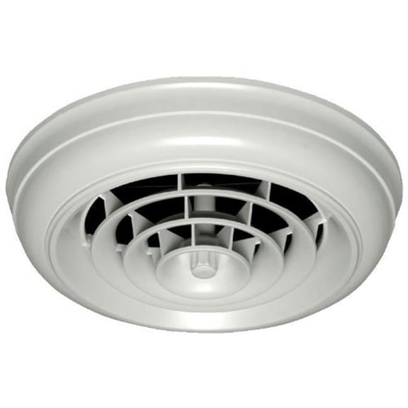 Havaco Quick Connect HT-CCGRB-R1D White Round Capital Crown Ceiling Diffuser 8-7-6 in. Boot & Rotary Damper