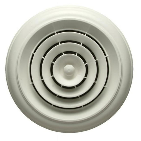 Havaco Quick Connect  White Round Capital Crown Ceiling Diffuser with 8-7-6 in. Reducing Boot