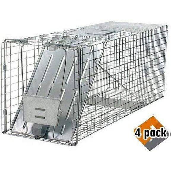 Havahart 1079 Large 1-Door Humane Animal Trap for Raccoons, Cats, Groundhogs, Opossums - 4 Pack