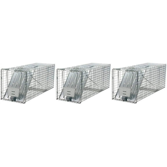 Havahart 1079 Large 1-Door Humane Animal Trap for Raccoons, Cats, Groundhogs, Opossums Pack of 3