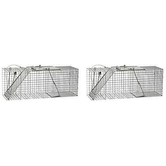Havahart 1085 Easy Set One-Door Cage Trap for Raccoons, Stray Cats, Groundhogs, Opossums, and Armadillos 2-Pack