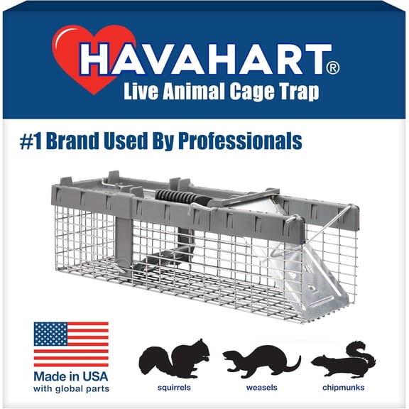 Havahart Small 1-Door Humane Live Catch and Release Animal Trap for Squirrels, Weasels, Chipmunks, and Other Animals - Humane Catch and Release for Small Animals - 1026