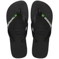 thumbnail image 1 of Havaianas Brazil Logo Men's Flip Flop Sandals - Black/Black, 11/12, 1 of 8