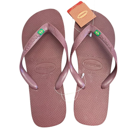 Havaianas Men's Brazil Logo Flip Flops - Sandals for Swimming Pools (Grape Wine, Size 11-12)