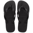 thumbnail image 1 of Havaianas Top Flip Flops - Unisex Summer Style Sandals - Black, 11/12W - 9/10M, 1 of 4