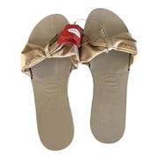 Havaianas Womens Beige Bow Shaped Tong Flip Flop - Size 39/40 USA 9/10W, EUR 41/42
