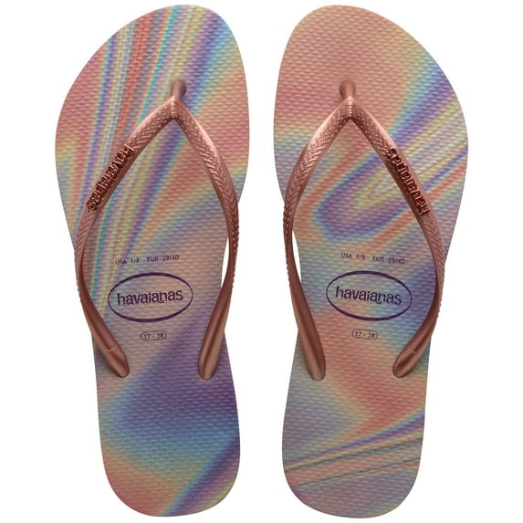 Havaianas Women's Slim Iridescent Flip Flop Sandals, Lime Green, Size 11/12