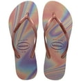 thumbnail image 1 of Havaianas Women's Slim Iridescent Flip Flop Sandals, Sand Grey, Size 7/8, 1 of 5