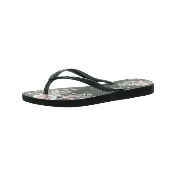 Havaianas Women's Slim Organic Flip Flop Sandal - Black Floral