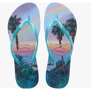 Havaianas Womens Slim Paisage Flip Flops - Spring and Summer Beach Sandals - Quiet Lilac, 7/8