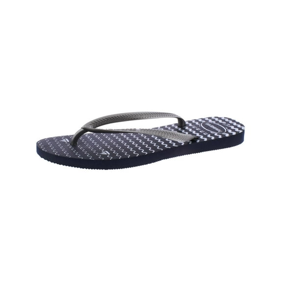 Havaianas Womens Printed Flats Flip-Flops Navy 11-12 Medium (B,M)