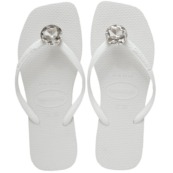 Havaianas for Women - Slim Square Centenary Diamond Flip Flops - White - 6