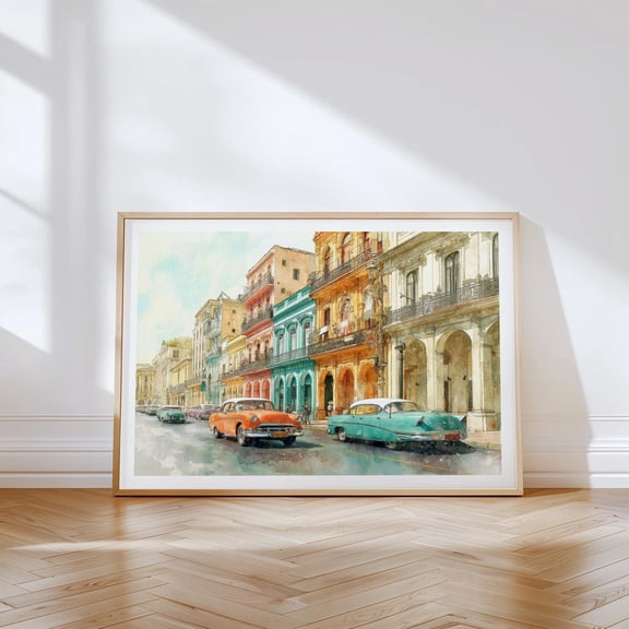 Havana Cuba Colorful Caribbean Cityscape Wall Art Home Decor