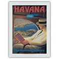 thumbnail image 1 of Havana Cuba - Pan American Airways (PAA) - Vintage Airline Travel Poster by Kerne Erickson - Japanese Unryu Rice Paper Art Print (Unframed) 12 x 16 in, 1 of 4
