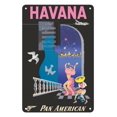 thumbnail image 1 of Havana Cuba - Vintage Airline Travel Poster by Mendoza c.1950s - 8 x 12 inch Vintage Metal Tin Sign, 1 of 4