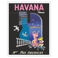 thumbnail image 1 of Havana Cuba - Pan American World Airways - Vintage Airline Travel Poster by Mendoza c.1950s - Fine Art Matte Paper Print (Unframed) 16x20in, 1 of 4