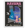 thumbnail image 1 of Havana Cuba - Pan American World Airways - Vintage Airline Travel Poster by Mendoza c.1950s - Master Art Print (Unframed) 9in x 12in, 1 of 1