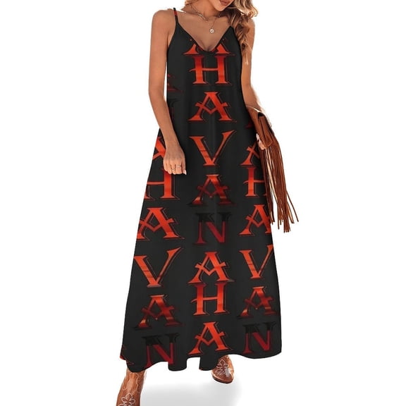 Havana Cuba Sleeveless Dress Loose Women's Dress Dresses Luxury Evening Dresses