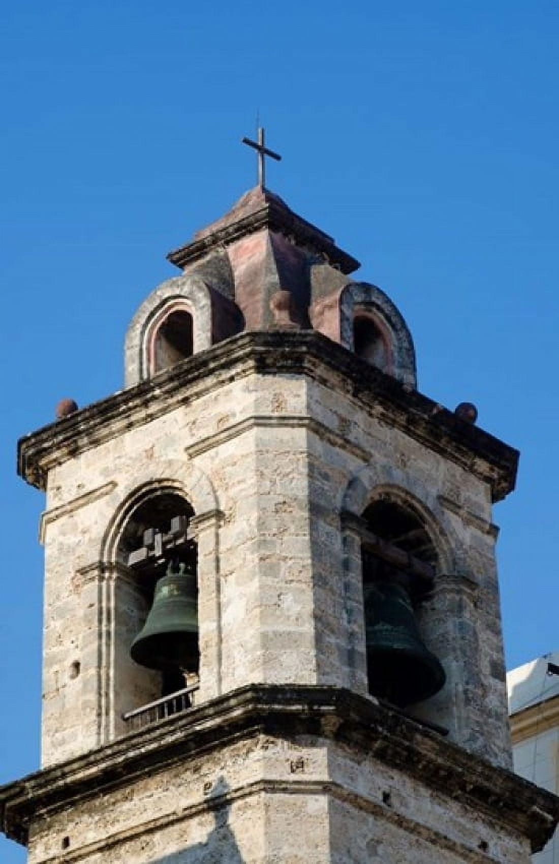 Havana Cuba Steeple of church in downtowns San Francisco Plaza Canvas Art - Bill Bachmann DanitaDelimont (11 x 17)
