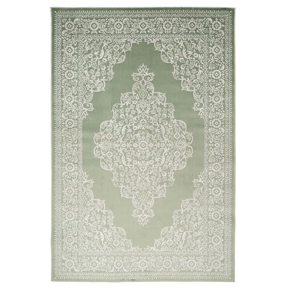 Kukoon Green Medallion Classic Home Rug
