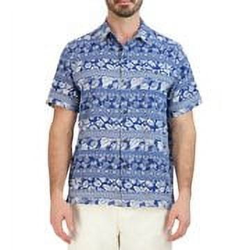 Havana Jim Men's Short Sleeve Blue Hawaiian Camp Shirt