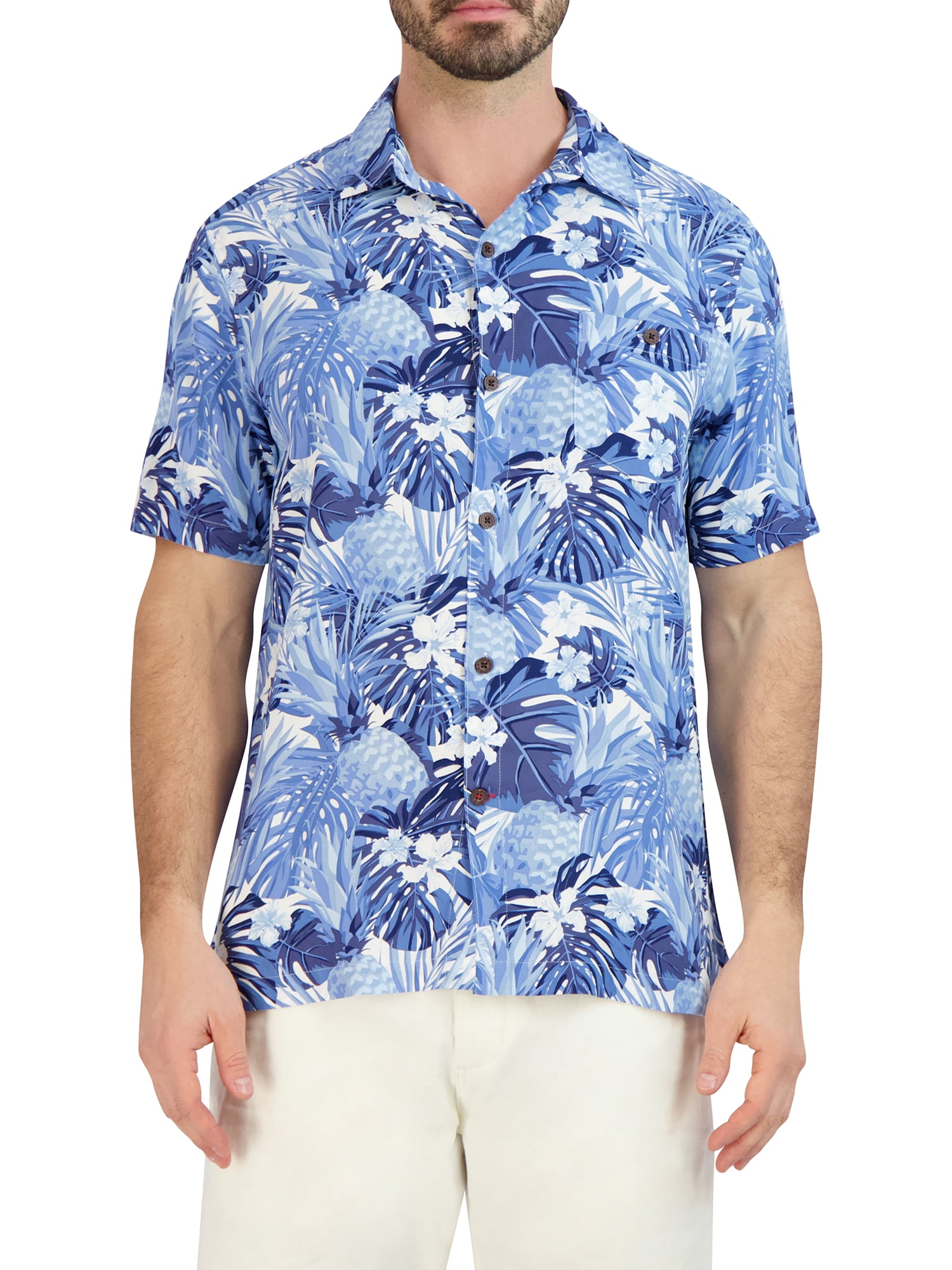 Havana Jim Men's Short Sleeve Floral Camp Shirt - Walmart.com