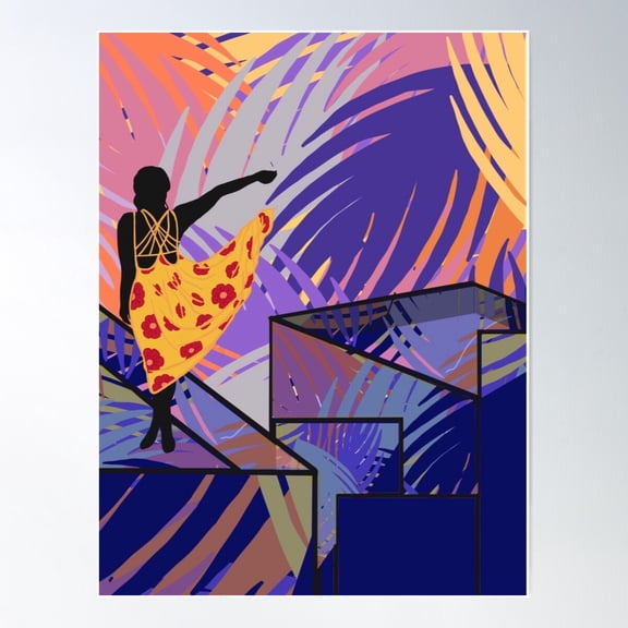 Havana Nights: Dancing On Rooftops Poster Wall Art, Modern Wall Decor For Living Room Bedroom, 8x12 UNFRAMED