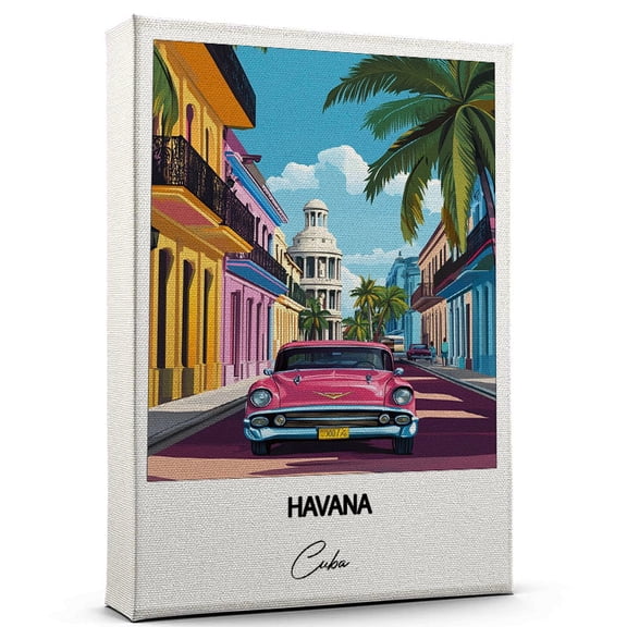 Havana Travel Decorative Art Canvas Cuba Canvas Colorful Travel Wall Decor for Any Room Makes a Thoughtful Gift
