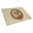 thumbnail image 1 of Havanese Christmas Flowers Glass Cutting Board 12 in x 15 in, 1 of 5